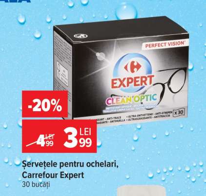 Șervețele pentru ochelari, Carrefour Expert