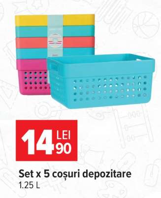 Set x 5 coșuri depozitare