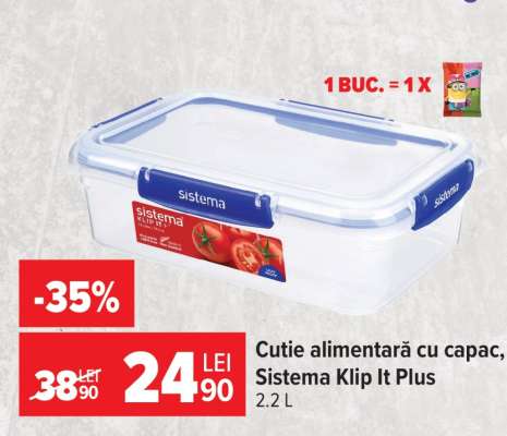 Cutie alimentară cu capac, Sistema Klip It Plus