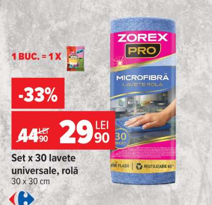 Set x 30 lavete universale, rolă