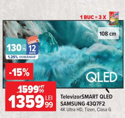 Televizor Smart QLED Samsung 43Q7F2