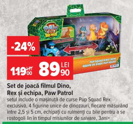 Set de joacă filmul Dino, Rex și echipa, Paw Patrol
