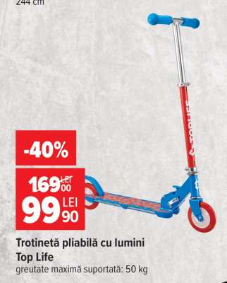 Trotinetă pliabilă cu lumini Top Life