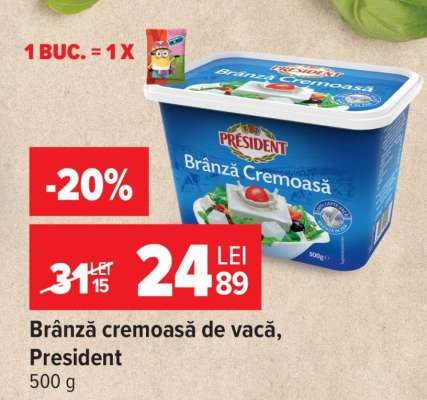 Brânză cremoasă de vacă Président