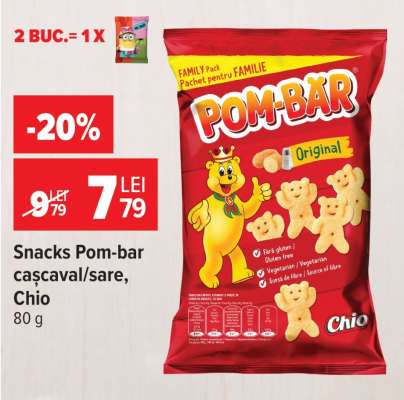 Snacks Pom-bar cașcaval/sare, Chio