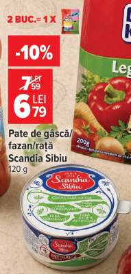 Pate de gâscă/fazan/rață Scandia Sibiu 120 g