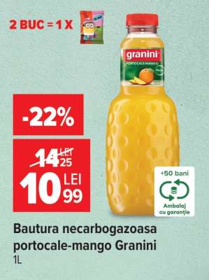 Bautura necarbogazoasa portocale-mango Granini