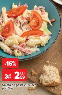 Salată de paste cu șuncă