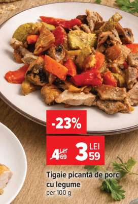 Tigaie picantă de porc cu legume