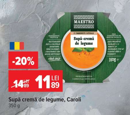 Supă cremă de legume, Caroli