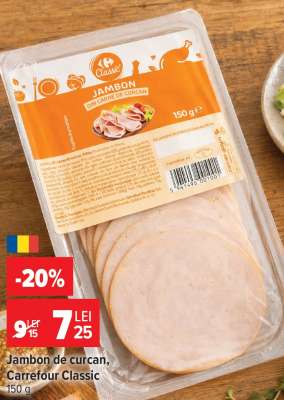 Jambon de curcan Carrefour Classic