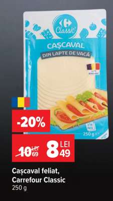 Cașcaval feliat, Carrefour Classic