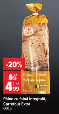 Pâine cu făină integrală, Carrefour Extra