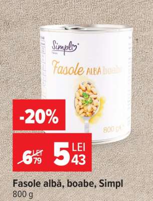Fasole albă boabe Simpl
