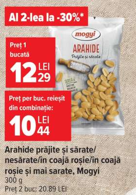 Arahide prăjite și sărate/nesărate/în coajă roșie/în coajă roșie și mai sărate, Mogyi
