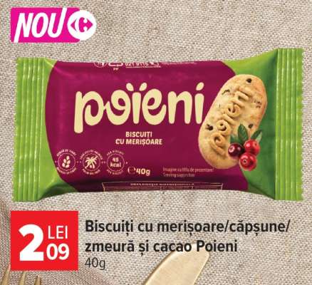 Biscuiți cu merișoare/căpșune/zmeură și cacao Poieni