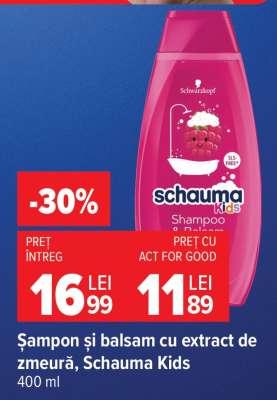 Șampon și balsam cu extract de zmeură, Schauma Kids