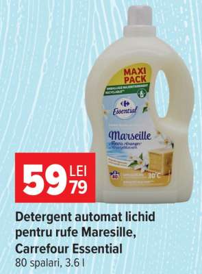 Detergent automat lichid pentru rufe Maresille, Carrefour Essential