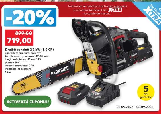 Drujbă benzină 2,2 kW (3,0 CP)