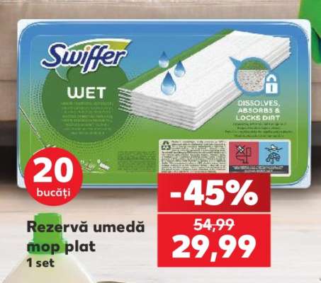Rezervă umedă mop plat