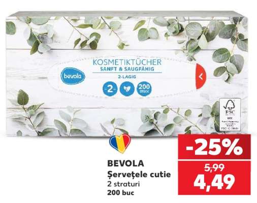 BEVOLA Șervețele cutie
