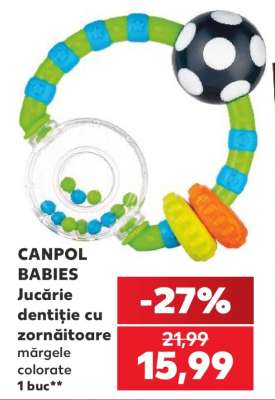 CANPOL BABIES Jucărie dentiție cu zornăitoare