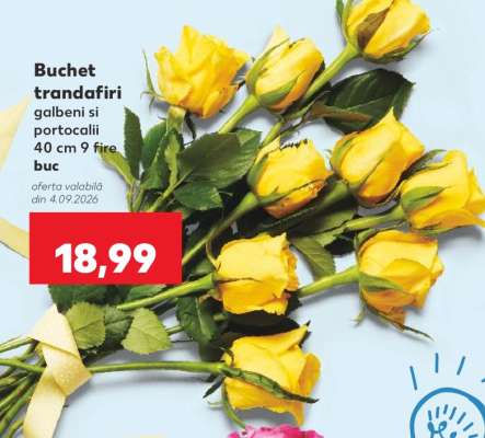 Buchet trandafiri galbeni și portocalii