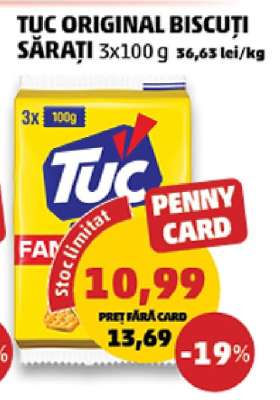 TUC ORIGINAL BISCUȚI SĂRAȚI 3x100 g