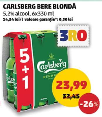 CARLSBERG Bere blondă