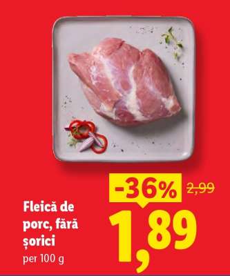 Fleică de porc, fără șorici