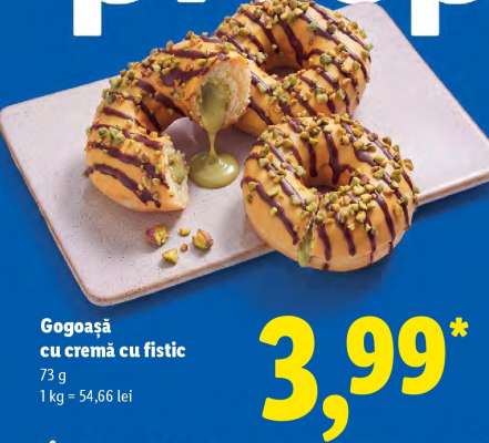 Gogoasă cu cremă cu fistic