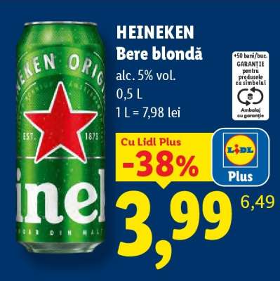 HEINEKEN Bere blondă