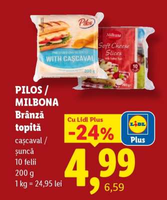 PILOS / MILBONA Brânză topită