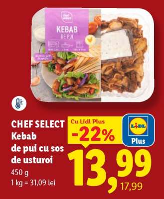 Chef Select Kebab de pui cu sos de usturoi