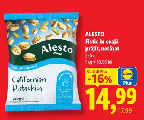 ALESTO Fistic în coajă prăjit, nesărat