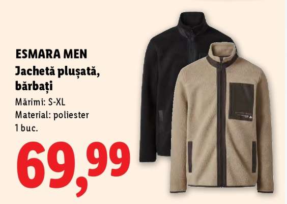 ESMARA MEN Jachetă plușată, bărbați