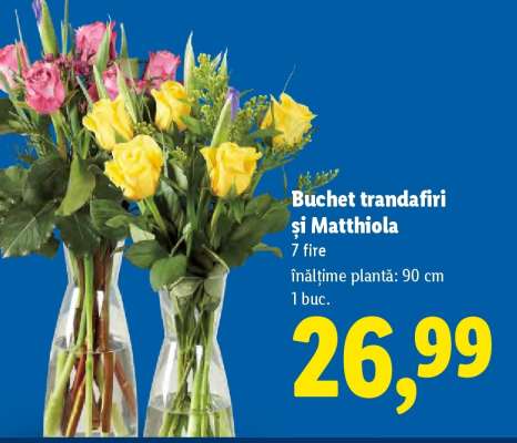 Buchet trandafiri și Matthiola