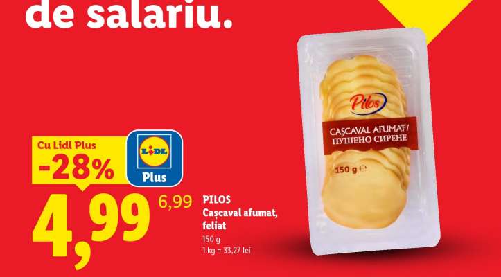 PILOS Cașcaval afumat, feliat
