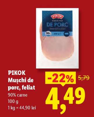 Pikok Mușchi de porc, feliat