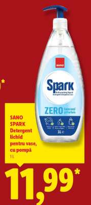 SANO SPARK Detergent lichid pentru vase, cu pompă