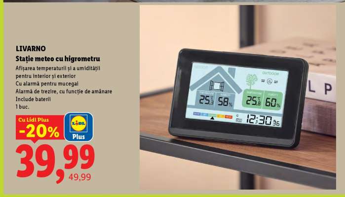 Livarno Stație meteo cu higrometru
