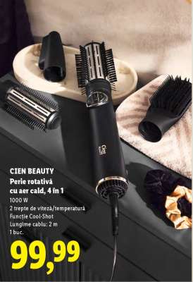 CIEN BEAUTY Perie rotativă cu aer cald, 4 în 1