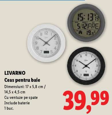 LIVARNO Ceas pentru baie