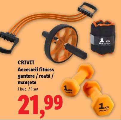 CRIVIT Accesorii fitness gantere / roată / manșete