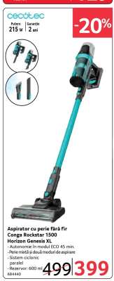 Aspirator cu perie fără fir Conga Rockstar 1500 Horizon Genesis XL