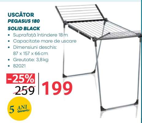 Uscător Pegasus 180 Solid Black