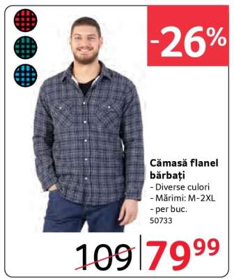 Cămașă flanel, bărbați