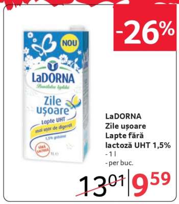 LaDORNA Zile ușoare Lapte fără lactoză UHT 1,5%