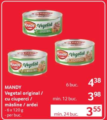 MANDY Vegetal original / cu ciuperci / măsline / ardei