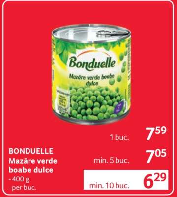 BONDUELLE Mazăre verde boabe, dulce